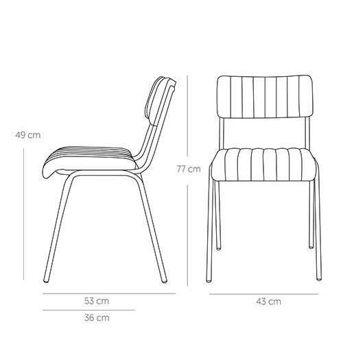 "Jenson" chair made of 100% real buffalo leather and metal frame in green olive color