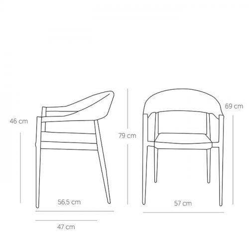Outdoor Sessel "Jonah" aus Aluminium und Seilgeflecht in natürlich beige 56,6x79x69cm