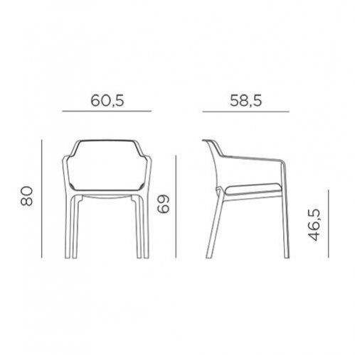 Sessel "Net" aus Polypropylen in taupe