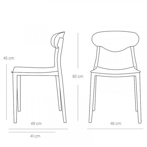 Outdoor chair "Otry" made of polypropylene in white 50x89x46x44cm stackable