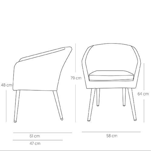 Ψάθινη πολυθρόνα εξωτερικού χώρου "Riv" από αλουμίνιο σε φυσικό μπεζ