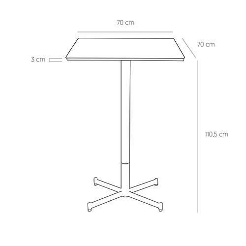 Bistro Bartisch "Frame" 70x70 cm aus braunem Marmor Epoxy und Metallrahmen