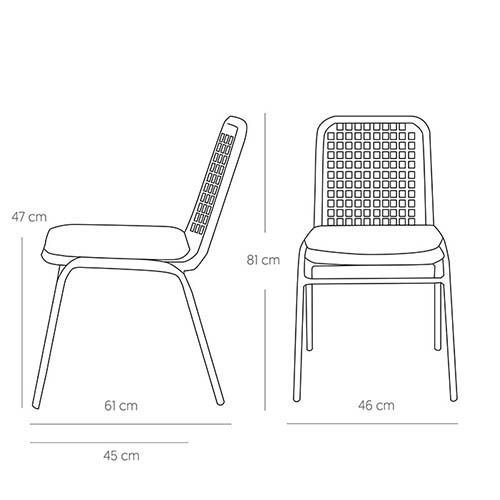 Outdoor Stuhl "Trobe" aus Aluminium und Geflecht in natürlichem beige
