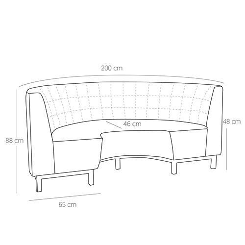 Viggo Sitzbank Halbrund 198 cm in Farbe braun