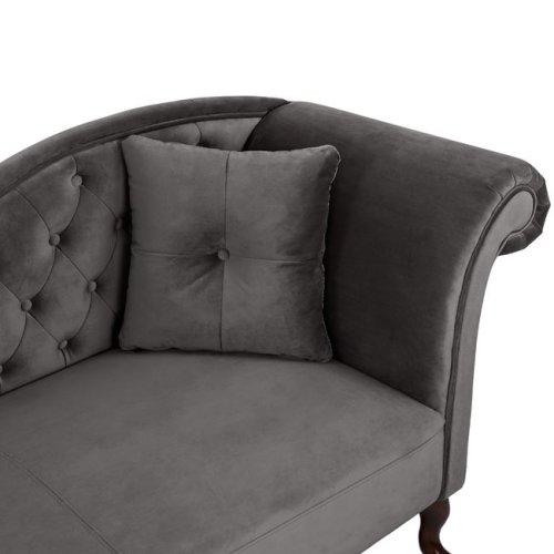 Chesterfield Sofa NIOVI aus Samt in Farbe Grau