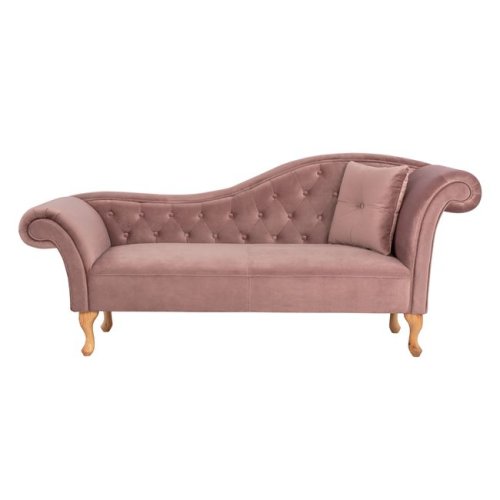 Chesterfield Sofa NIOVI aus Samt in Farbe Rosé