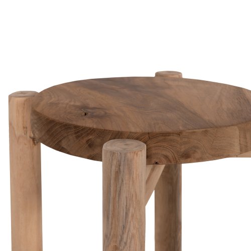 BLUMENSOCKEL BEISTELLTISCH HOVER TEAKHOLZ IN NATÜRLICHER FARBE Φ30x100Hcm