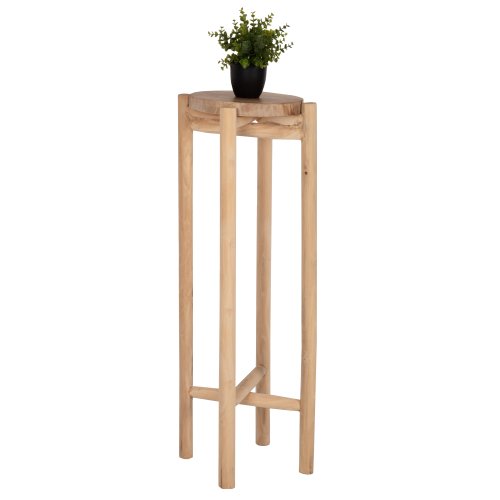 BLUMENSOCKEL BEISTELLTISCH HOVER TEAKHOLZ IN NATÜRLICHER FARBE Φ30x100Hcm