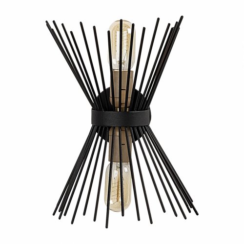 Wandlampe 2Lichter Metall Schwarz 23X16X33 cm