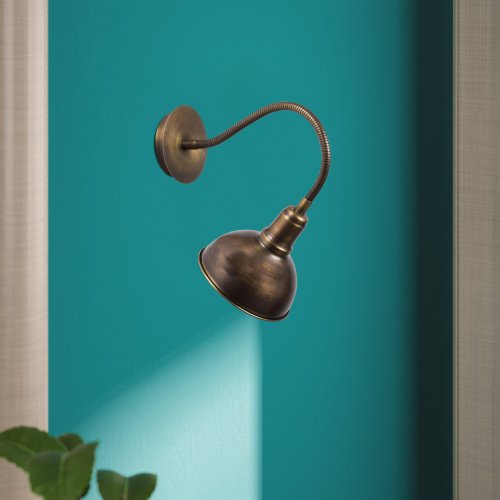 Wandlampe Metall Vintage Bronze mit Hut 16X16 cm