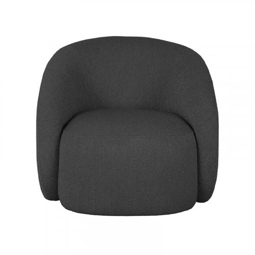 "Alby" armchair in anthracite boucle