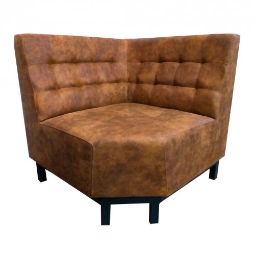 Viggo Eck-Sitzbank 85x85 cm in Farbe Cognac