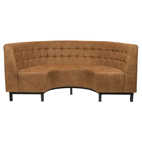 Viggo semicircular bench 198 cm in cognac colour