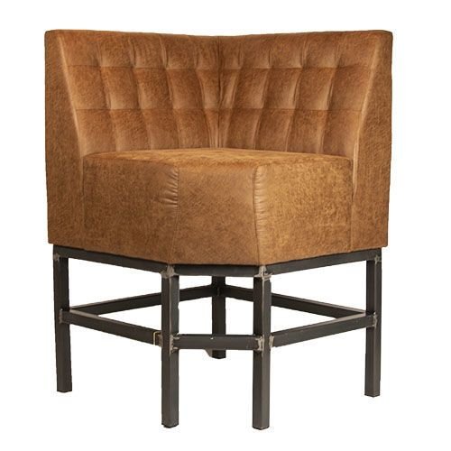 Vinnie Eck-Sitzbank hoch 80x80 cm in Farbe Cognac