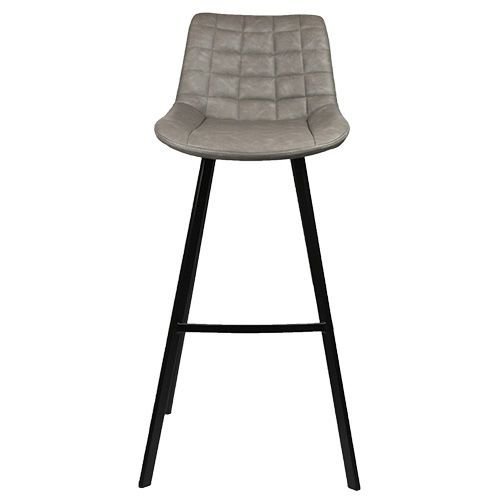 Artificial leather upholstered barchair "Binq" with metal legs in grey
