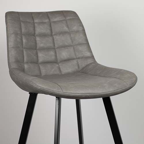 Artificial leather upholstered barchair "Binq" with metal legs in grey