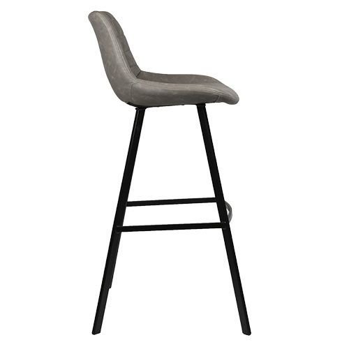 Artificial leather upholstered barchair "Binq" with metal legs in grey