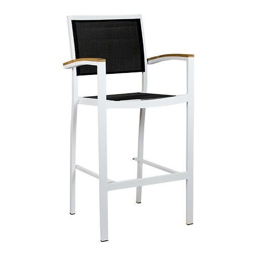 Barhocker "Cenon" aus Aluminium in weiß schwarz