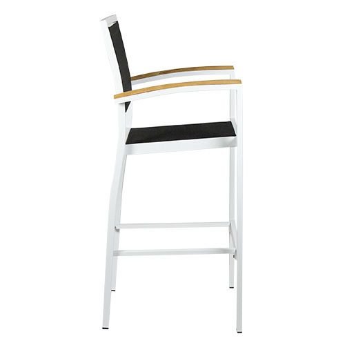 Barhocker "Cenon" aus Aluminium in weiß schwarz