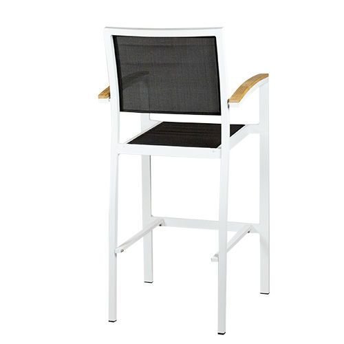 Barhocker "Cenon" aus Aluminium in weiß schwarz
