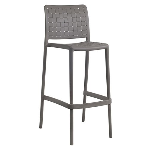 Barhocker "Lacy" aus Polypropylen in taupe