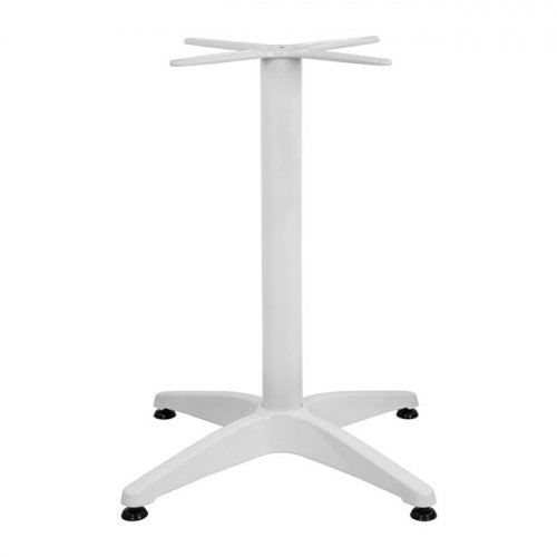 Outdoor Tischuntergestell in Aluminium weiss 66x66x69cm mit Kreuz 45x45cm