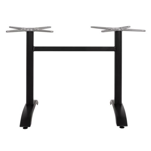 Mattschwarzes Tischuntergestell aus Metall mit zwei Säulen 78x60xH73 cm.