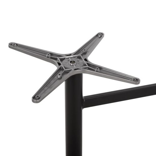 Mattschwarzes Tischuntergestell aus Metall mit zwei Säulen 78x60xH73 cm.