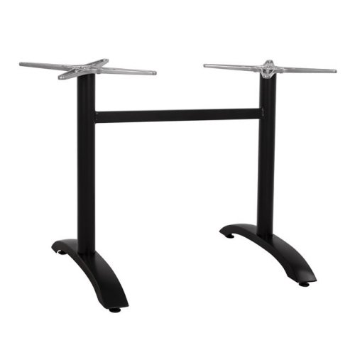 Mattschwarzes Tischuntergestell aus Metall mit zwei Säulen 78x60xH73 cm.
