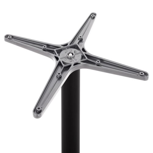 Tischuntergestell aus schwarzem Aluminium mit Klappboden in Grau | Höhe 73 cm