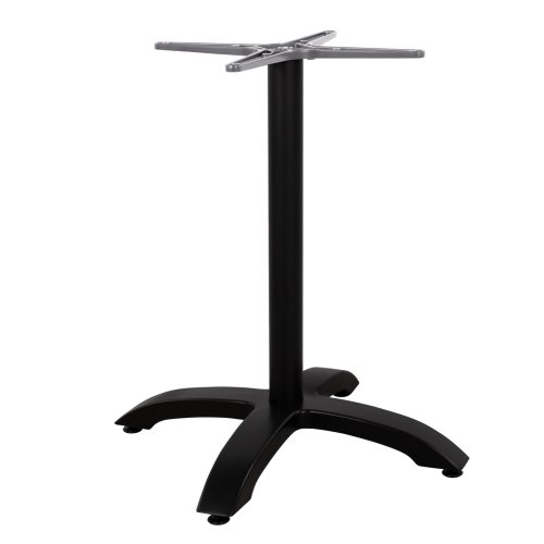 Tischuntergestell aus schwarzem Aluminium mit Klappboden in Grau | Höhe 73 cm