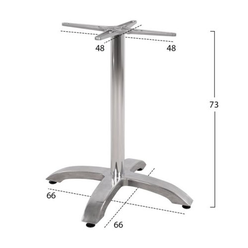 Tischuntergestell aus verchromtem Aluminium
