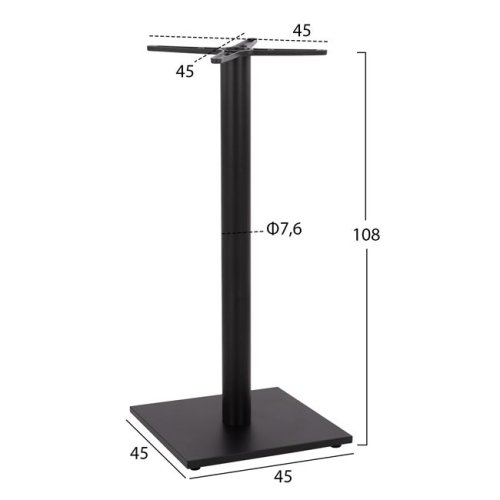 Tischuntergestell für einen Stehtisch in Mattgrau 45x45x107 cm