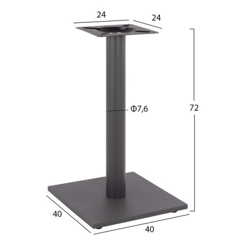 Mattgraues Tischuntergestell aus Metall 40x40xH72cm