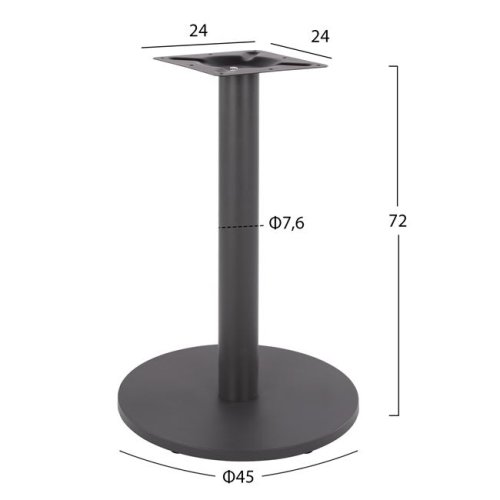 Tischuntergestell aus mattgrauem Metall Φ45xH72 cm
