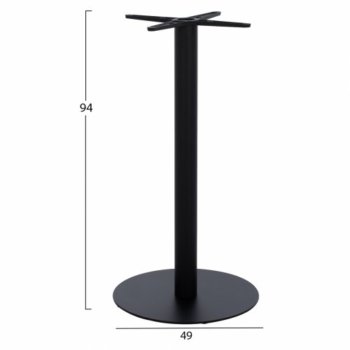 BASE METALLIC MEDIUM HEIGHT BAR BLACK MAT CROSS 46Χ46cm. Φ49X94cm