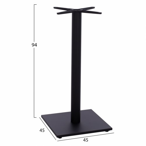 Metall Tischuntergestell mittelhoch in schwarz matt 45x45x94cm