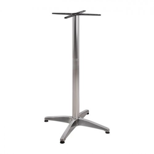 Outdoor Tischuntergestell Aluminium 66X66X107cm mit Kreuz 45X45cm Chrom