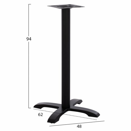 Metall Tischuntergestell "Mantemi" mittelhoch in schwarz matt 62x62x94 cm