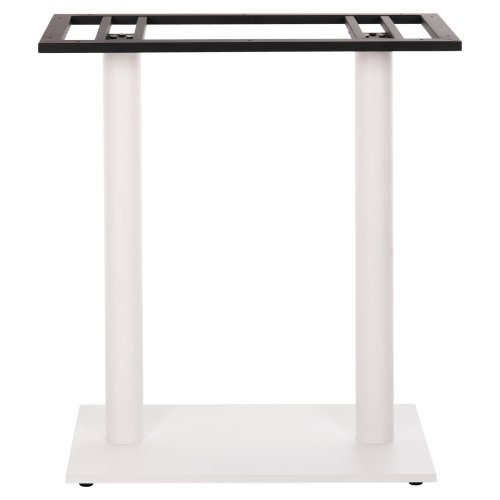 STEHTISCHGESTELL MITTELHÖHE AUS MATTWEIßEM METALL 2-SÄULEN 40Χ80Χ90 cm