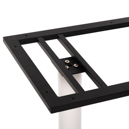STEHTISCHGESTELL MITTELHÖHE AUS MATTWEIßEM METALL 2-SÄULEN 40Χ80Χ90 cm