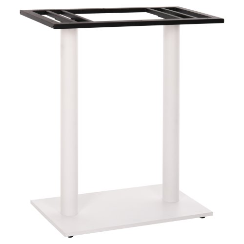 STEHTISCHGESTELL MITTELHÖHE AUS MATTWEIßEM METALL 2-SÄULEN 40Χ80Χ90 cm