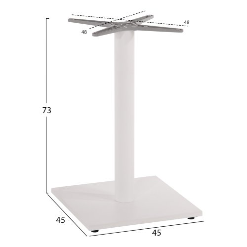 UNTERGESTELL FÜR TISCH ALUMINIUM MATTWEISS-48x48cm KREUZ- 45Χ45Χ73 cm - Kopie