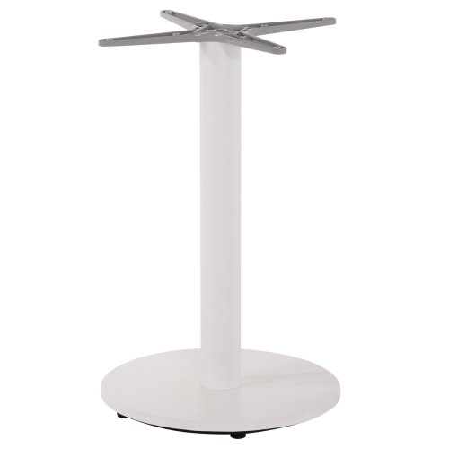 ALUMINIUM-TISCHGESTELL RUND WEIß MATTE KREUZ 48X48cm Φ45X72cm