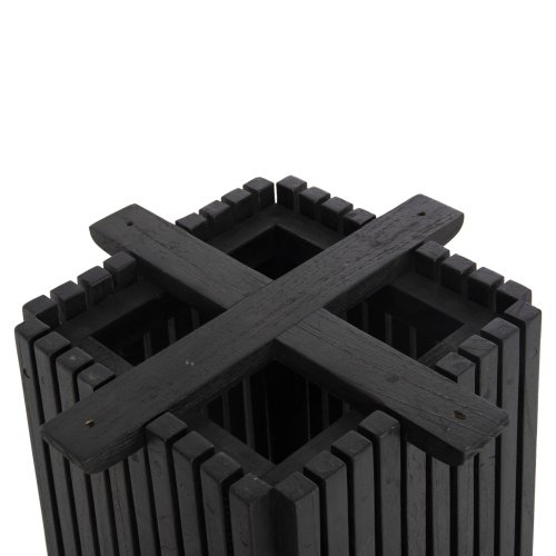 BARTISCHBEINE-UNTERGESTELL QUADRATISCH MINDIHOLZ IN SCHWARZ 40x40x90Hcm
