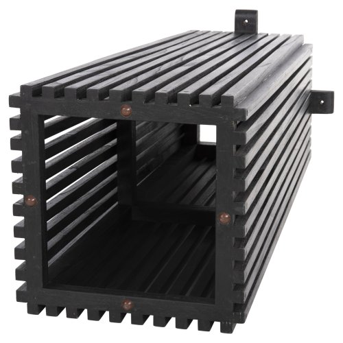 BARTISCHBEINE-UNTERGESTELL QUADRATISCH MINDIHOLZ IN SCHWARZ 40x40x90Hcm