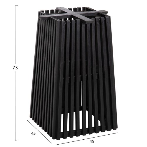 TISCHBEINE-UNTERGESTELL QUADRATISCH MINDIHOLZ IN SCHWARZ 60x60x73Hcm