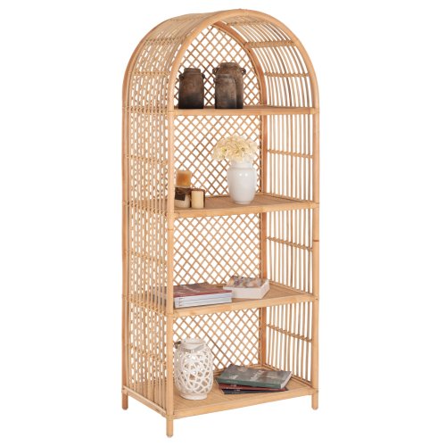 BÜCHERREGAL AUS NATÜRLICHEM RATTAN IN NATÜRLICHER FARBE 80x40x182Hcm