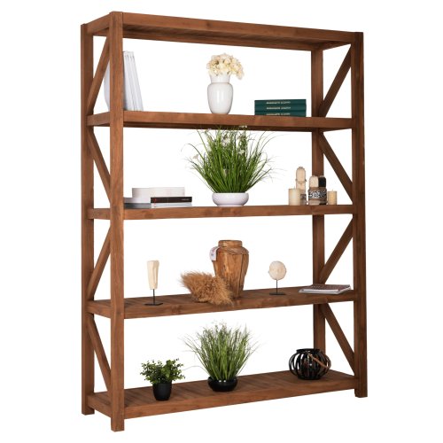 BÜCHERREGAL RECYCELTES TEAK IN NATURAL 150x45x200Hcm