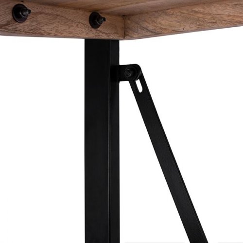 Bücherregal Metall und massives Mangoholz 80x45x186